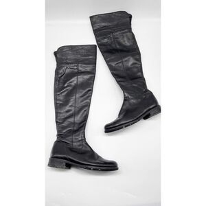 GABOR Black Leather High Boots 